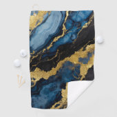 Serviette De Golf Motif en marbre bleu avec or (En situation)