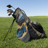 Serviette De Golf Motif en marbre bleu avec or (Vert)