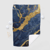 Serviette De Golf Motif en marbre bleu avec or (En situation)