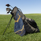 Serviette De Golf Motif en marbre bleu avec or (Vert)