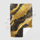 Serviette De Golf Motif en marbre noir avec or (En situation)