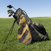 Serviette De Golf Motif en marbre noir avec or (Vert)