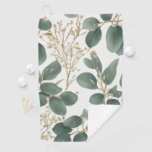 Serviette De Golf Motif Feuille de l'Eucalyptus (En situation)