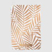 Serviette De Golf Motif Feuille de palmier d'or (Devant)