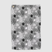 Serviette De Golf Motif Feuille tombé Monochrome sur Grey (Devant)