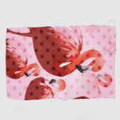 Serviette De Golf Motif flamant à l'aquarelle (Horizontal)