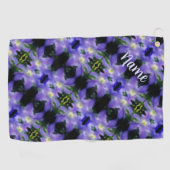 Serviette De Golf Motif Fleur Clematis Violet Doux Personnalisé (Horizontal)