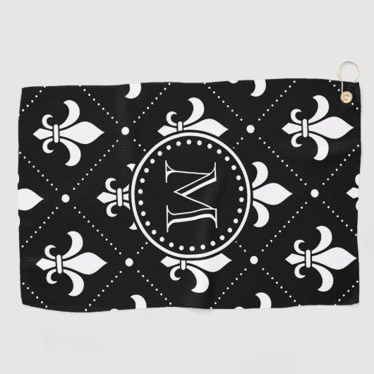 Serviette De Golf Motif Fleur De Lis (Horizontal)