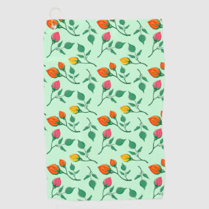 Serviette De Golf Motif floral avec fleurs roses colorées