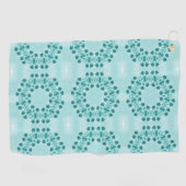 Serviette De Golf Motif floral, bleu Turquoise (Horizontal)