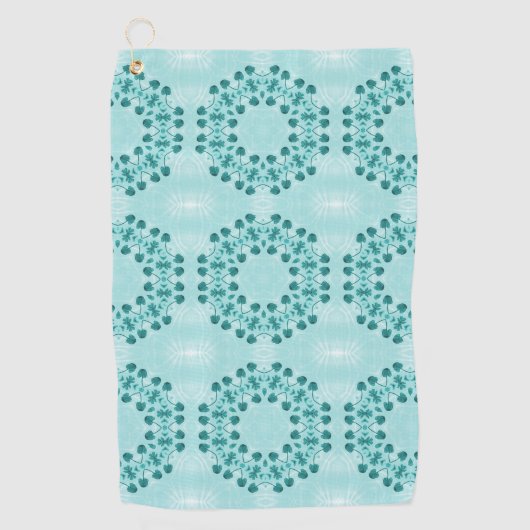 Serviette De Golf Motif floral, bleu Turquoise (Devant)