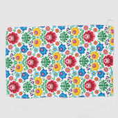 Serviette De Golf Motif floral d'art populaire de coeur (Horizontal)
