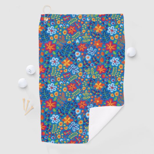 Serviette De Golf Motif floral de broderie (En situation)