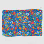 Serviette De Golf Motif floral de broderie (Horizontal)