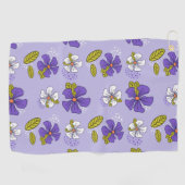 Serviette De Golf Motif floral de printemps en violet (Horizontal)