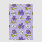 Serviette De Golf Motif floral de printemps en violet (Devant)