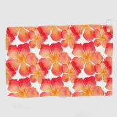 Serviette De Golf Motif floral d'oléandre orange (Horizontal)
