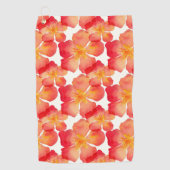 Serviette De Golf Motif floral d'oléandre orange (Devant)