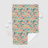Serviette De Golf Motif floral mignon pastel arc-en-ciel (En situation)