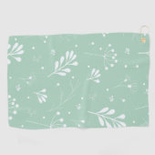 Serviette De Golf Motif floral vert clair et blanc (Horizontal)