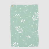 Serviette De Golf Motif floral vert clair et blanc (Devant)