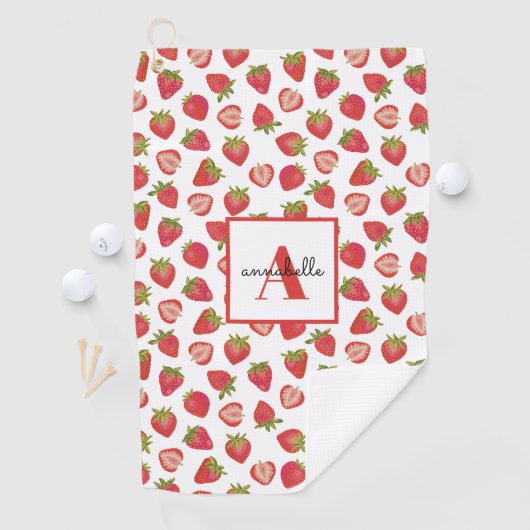 Serviette De Golf Motif fraise (En situation)