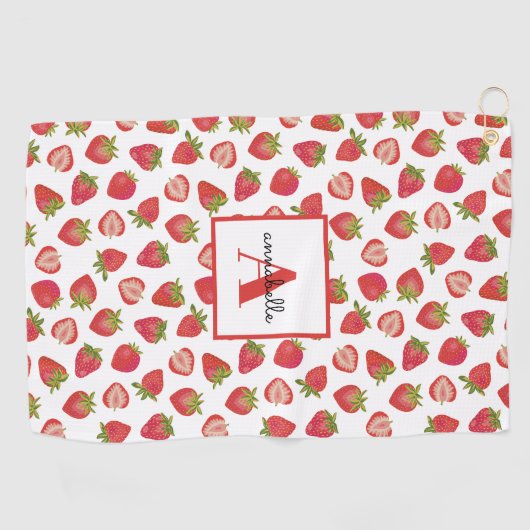 Serviette De Golf Motif fraise (Horizontal)