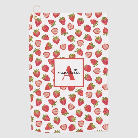 Serviette De Golf Motif fraise (Devant)