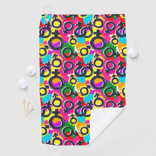 Serviette De Golf Motif Gay pride de Neon (En situation)