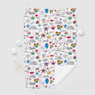 Serviette De Golf Motif Gay pride Doodle