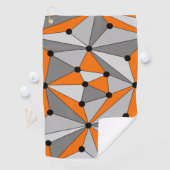 Serviette De Golf motif géométrique Abstrait - gris et orange. (En situation)