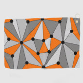 Serviette De Golf motif géométrique Abstrait - gris et orange. (Horizontal)
