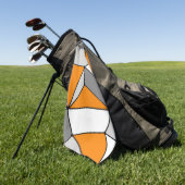 Serviette De Golf Motif géométrique Abstrait - orange et gris. (Vert)