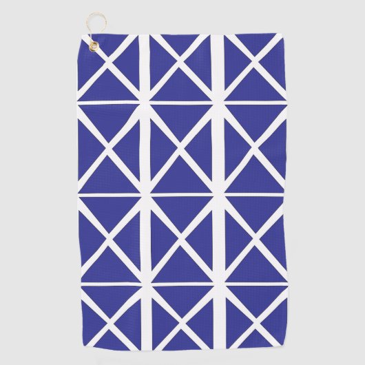 Serviette De Golf Motif géométrique bleu blanc (Devant)