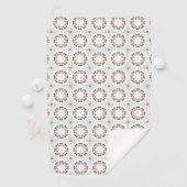 Serviette De Golf Motif géométrique rose et vert (En situation)