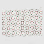 Serviette De Golf Motif géométrique rose et vert (Horizontal)