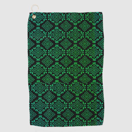 Serviette De Golf Motif géométrique vert / Impression indienne (Devant)