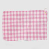 Serviette De Golf Motif Gingham Rose Bébé (Horizontal)