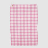 Serviette De Golf Motif Gingham Rose Bébé (Devant)