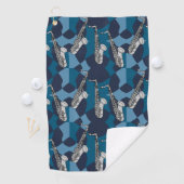 Serviette De Golf Motif gris saxophone (En situation)