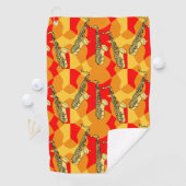 Serviette De Golf Motif gris saxophone (En situation)