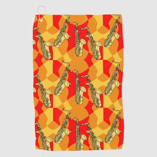 Serviette De Golf Motif gris saxophone (Devant)