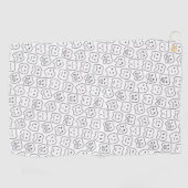 Serviette De Golf Motif heureux de dents (Horizontal)