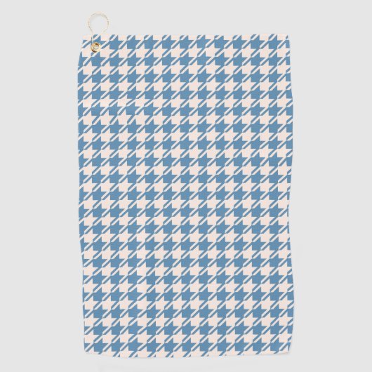 Serviette De Golf Motif Houndstooth Blue+Cream (Devant)