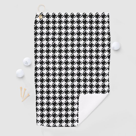 Serviette De Golf Motif Houndstooth BW (En situation)