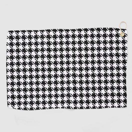 Serviette De Golf Motif Houndstooth BW (Horizontal)
