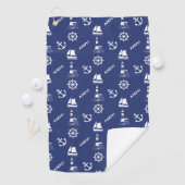 Serviette De Golf Motif illustratif de voile blanc+bleu marine (En situation)