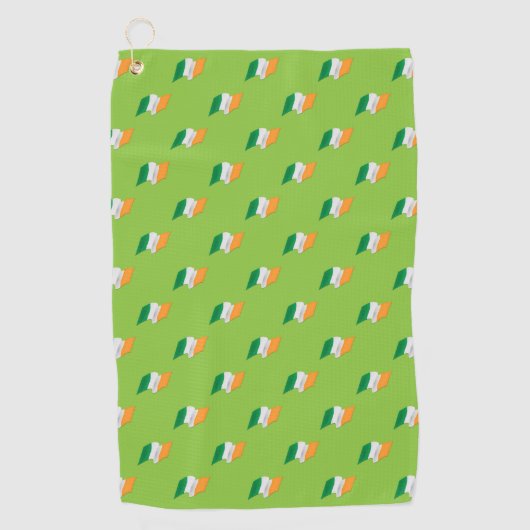 Serviette De Golf Motif irlandais de drapeau (Devant)