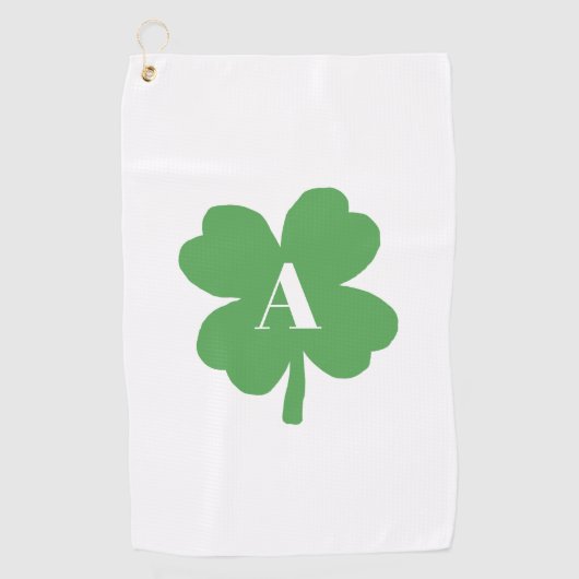 Serviette De Golf Motif irlandais Shamrock Monogramme (Devant)