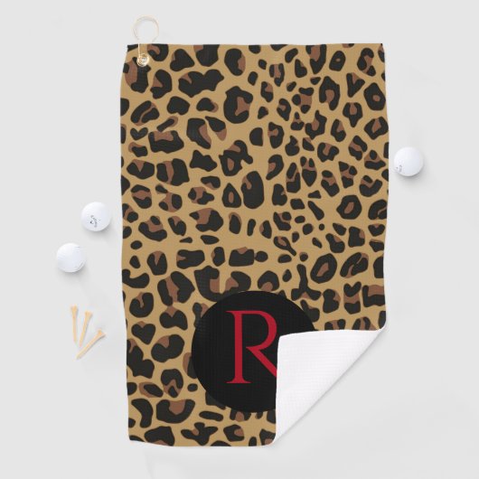 Serviette De Golf Motif Jaguar monogrammé (En situation)